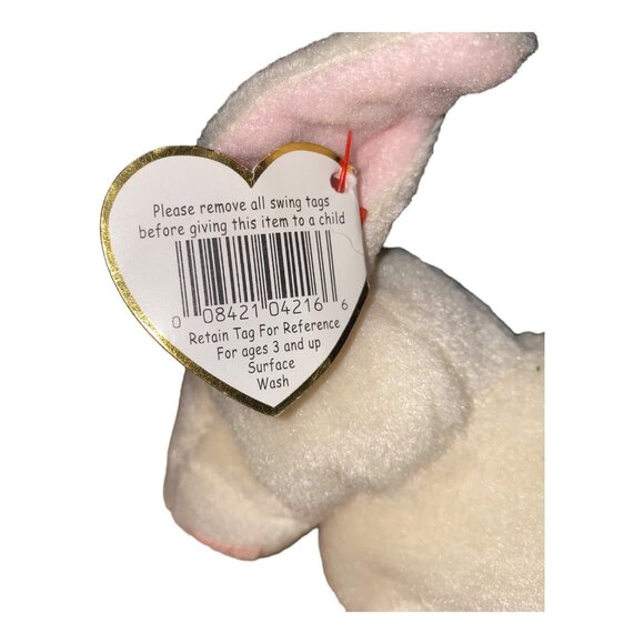 Ty Beanie Babies Nibbler Rabbit Bunny 1999 Plush Stuffed Animal Hang 5th Gen Tus - Picture 10 of 12